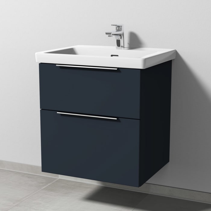 Sanipa 3way Keramikwaschtisch Subway 3.0 mit Waschtischunterschrank 60 x 47 cm, mit 2 Auszügen