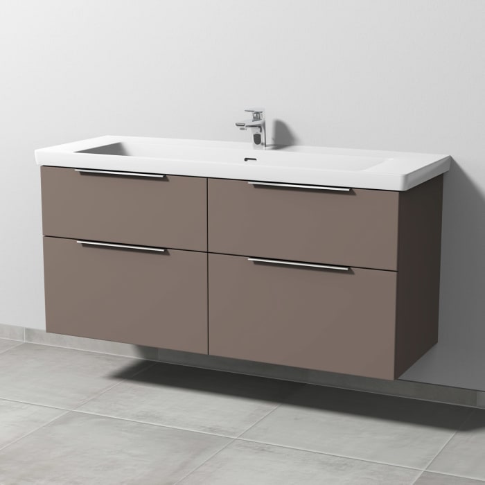 Sanipa 3way Keramikwaschtisch Subway 3.0 mit Waschtischunterschrank 130 x 47 cm, mit 4 Auszügen