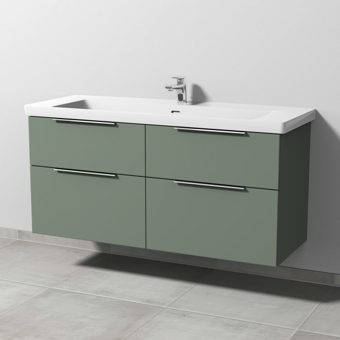 Sanipa 3way Keramikwaschtisch Subway 3.0 mit Waschtischunterschrank 130 x 47 cm, mit 4 Auszügen