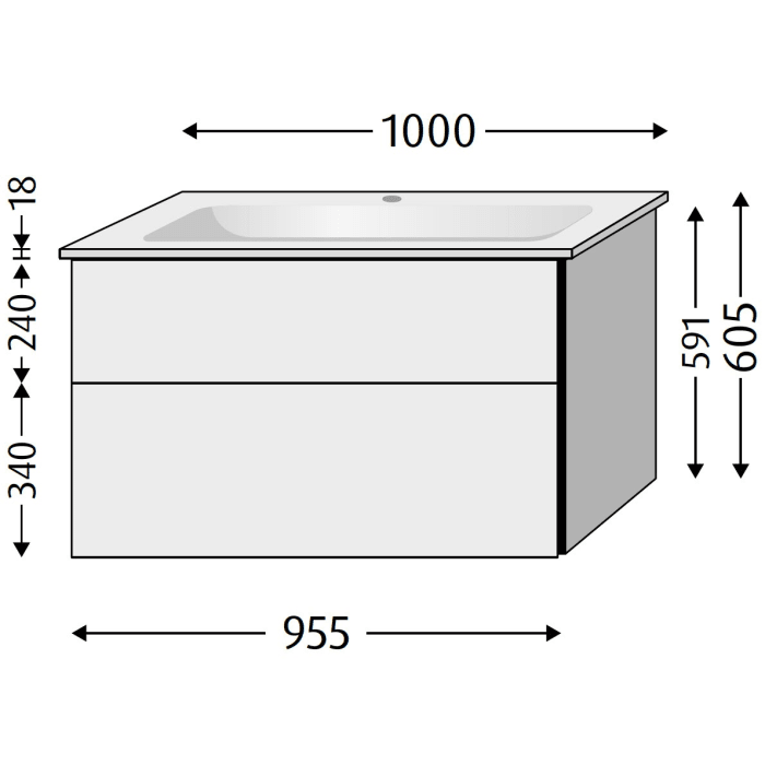 Sanipa 3way Unterschrank 100 cm, Villeroy & Boch Venticello Waschtisch