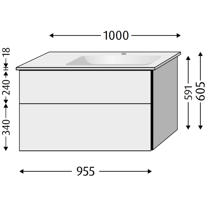 Villeroy & Boch Venticello Waschtisch mit Sanipa 3way Unterschrank 100 cm