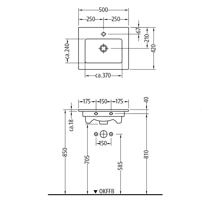 Sanipa 3way Unterschrank 50 cm mit Villeroy & Boch Venticello Waschtisch