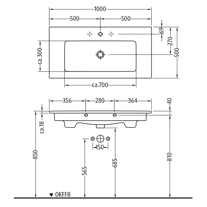 Sanipa 3way Unterschrank 100 cm, Villeroy & Boch Venticello Waschtisch