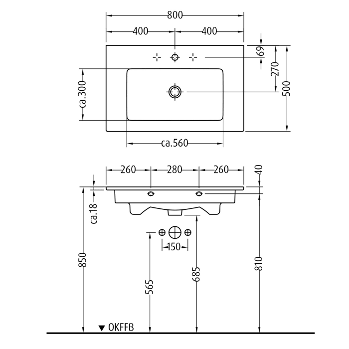 Villeroy & Boch Venticello Waschtisch mit Sanipa 3way Unterschrank 80 cm