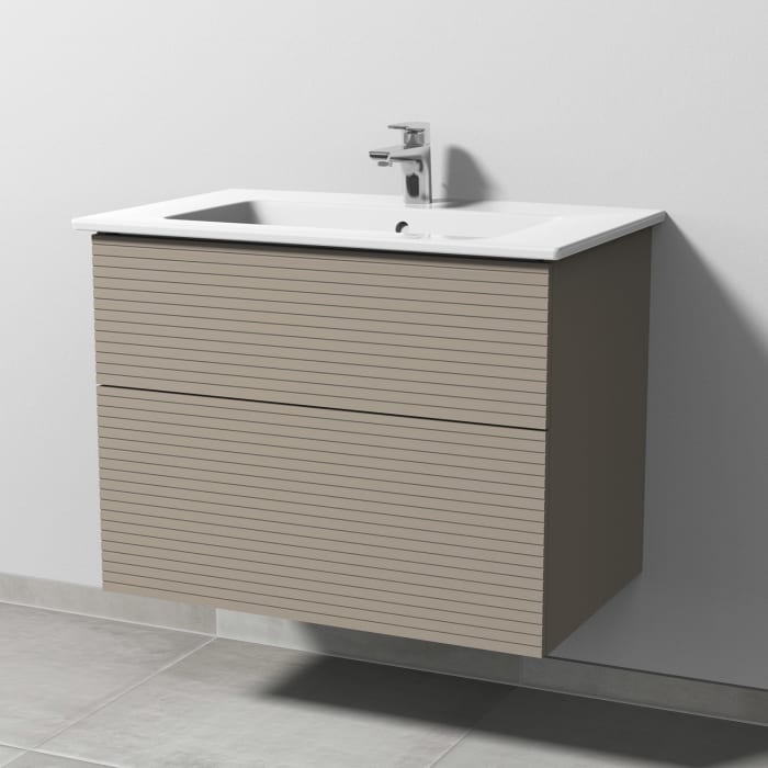 Villeroy & Boch Venticello Waschtisch mit Sanipa 3way-Struktur Unterschrank 80 cm