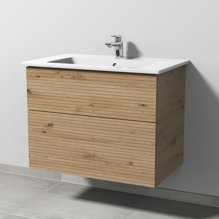 Villeroy & Boch Venticello Waschtisch mit Sanipa 3way-Struktur Unterschrank 80 cm