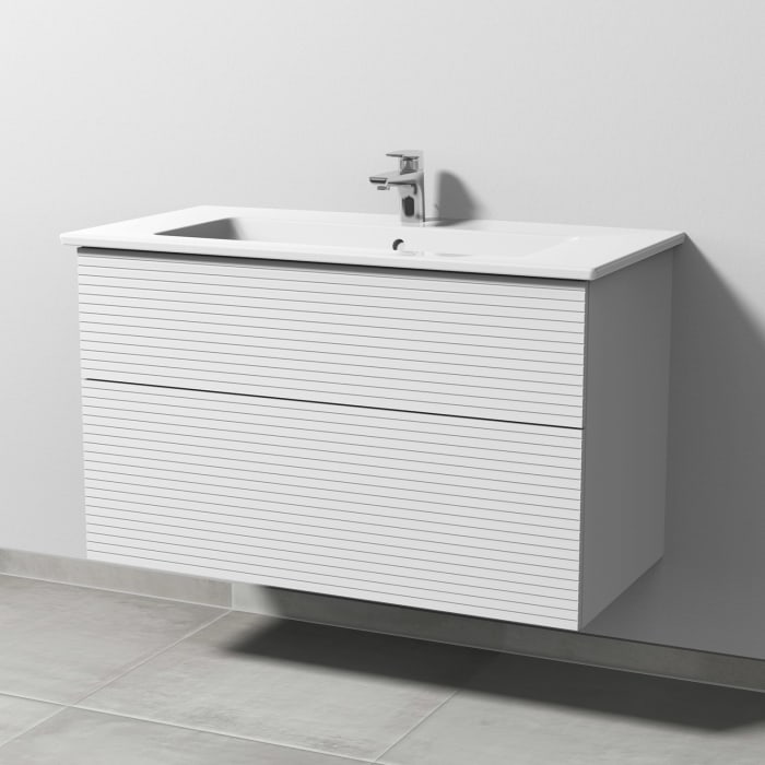 Villeroy & Boch Venticello Waschtisch mit Sanipa 3way-Struktur Unterschrank 100 cm