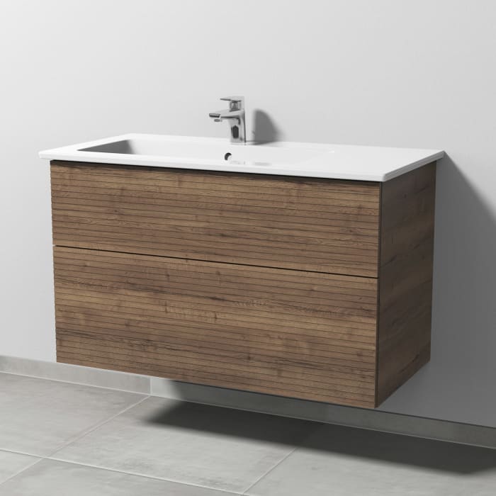 Villeroy & Boch Venticello Waschtisch mit Sanipa 3way-Struktur Unterschrank 100 cm