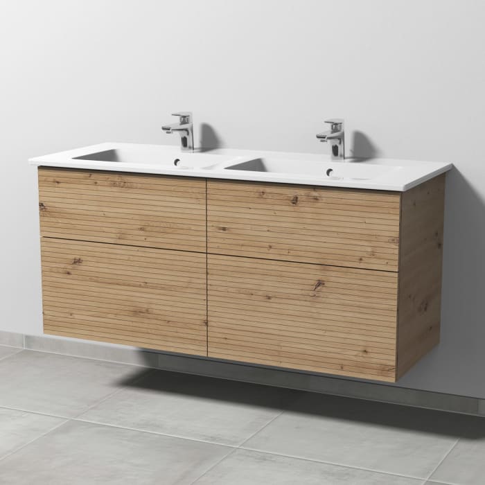 Villeroy & Boch Venticello Waschtisch mit Sanipa 3way-Struktur Unterschrank 130 cm