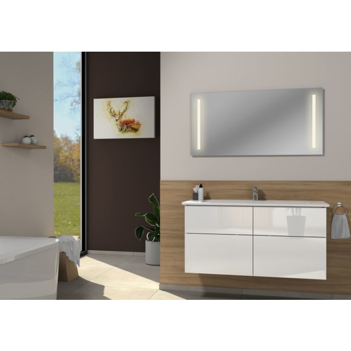 Sanipa 3way Kombination mit Keramikwaschtisch Venticello 100 cm, 2 Auszüge mit Stangengriff 0101