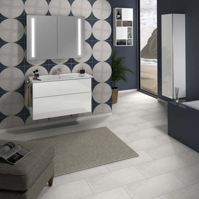 Sanipa 3way Kombination mit Keramikwaschtisch Venticello 100 cm, 2 Auszüge mit Aufsatz-Griff