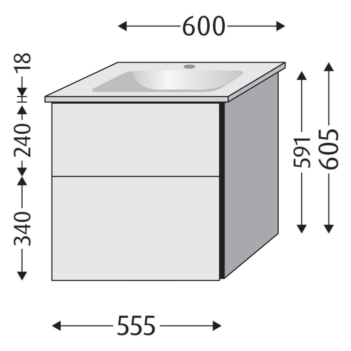 Villeroy & Boch Venticello Waschtisch mit Sanipa 3way Unterschrank 60 cm