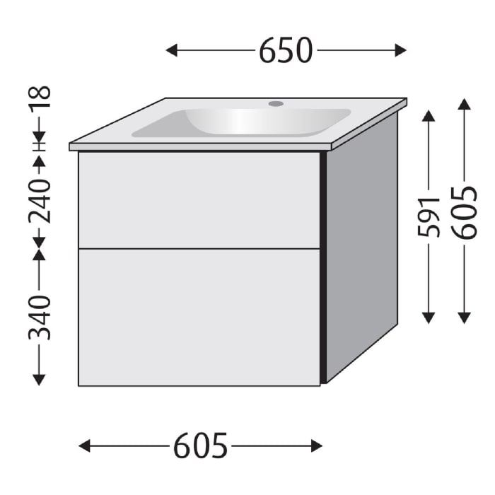 Villeroy & Boch Venticello Waschtisch mit Sanipa 3way Unterschrank 65 cm