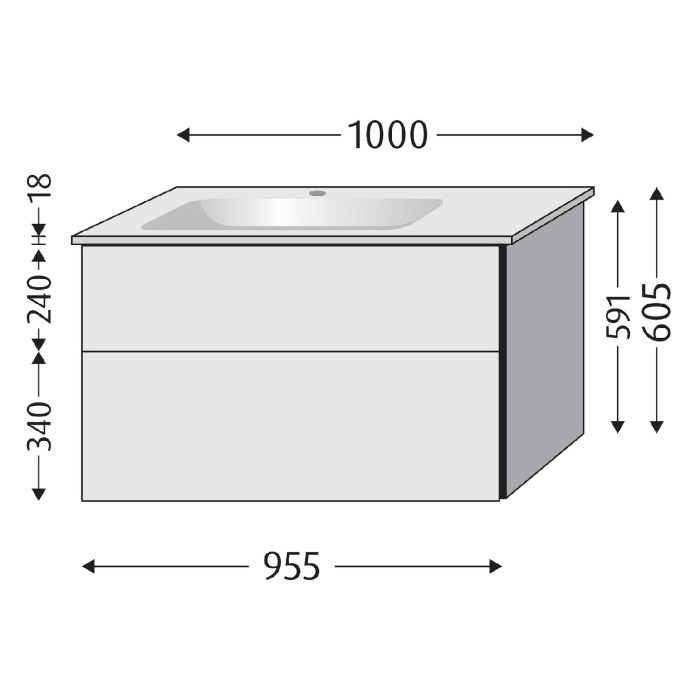 Villeroy & Boch Venticello Waschtisch mit Sanipa 3way Unterschrank 100 cm