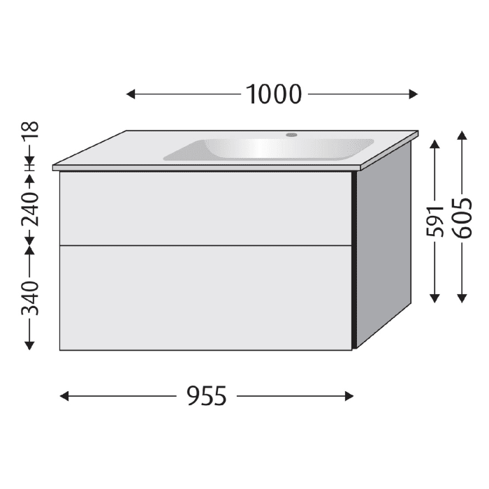 Villeroy & Boch Venticello Waschtisch mit Sanipa 3way Unterschrank 100 cm