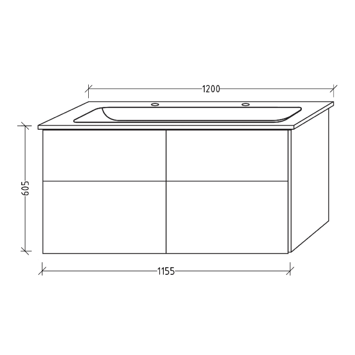 Villeroy & Boch Venticello Waschtisch mit Sanipa 3way Unterschrank 120 cm
