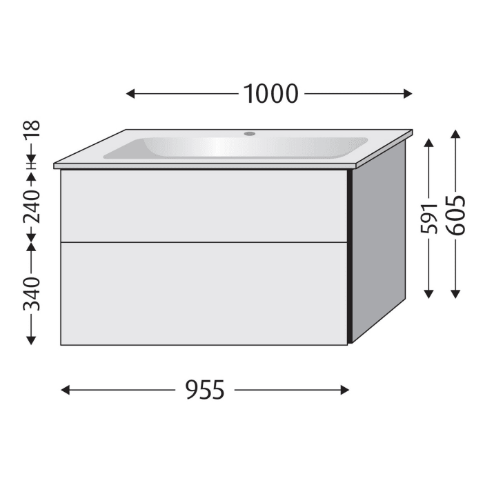 Villeroy & Boch Venticello Waschtisch mit Sanipa 3way Unterschrank 100 cm