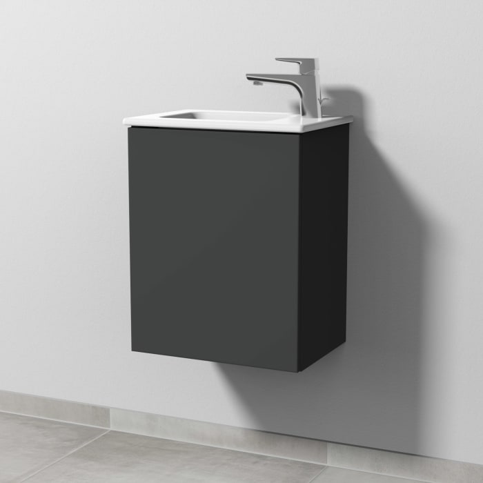 Sanipa 3way Waschtischunterbau für Keramik-Waschtisch ME by Starck 43 cm, 1 Tür, Anschlag links, mit Push to open