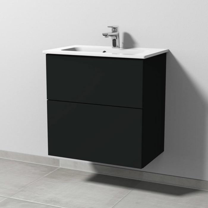 Sanipa 3way Waschtischunterbau für Keramik-Waschtisch ME by Starck 63 cm, 2 Auszüge mit Push to open, geringere Tiefe