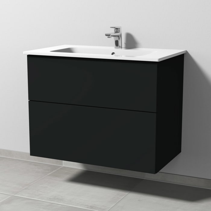 Sanipa 3way Waschtischunterbau für Keramik-Waschtisch ME by Starck 83 cm, 2 Auszüge mit Push to open