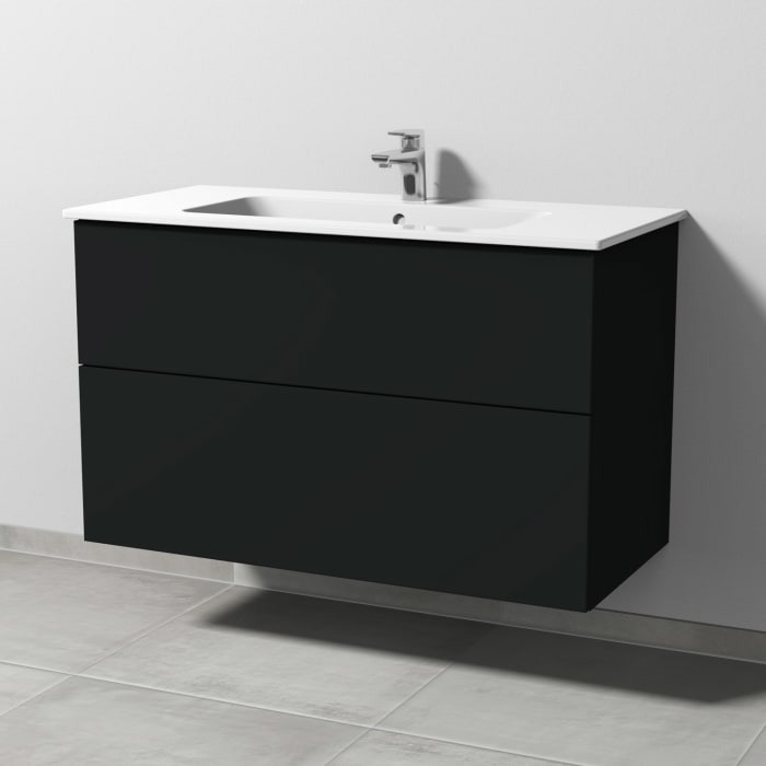 Sanipa 3way Waschtischunterbau für Keramik-Waschtisch ME by Starck 103 cm, 2 Auszüge mit Push to open