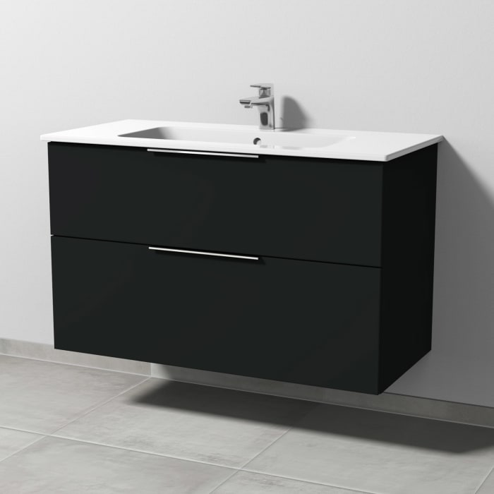 Sanipa 3way Waschtischunterbau für Keramik-Waschtisch ME by Starck 103 cm, 2 Auszüge mit Aufsatzgriff