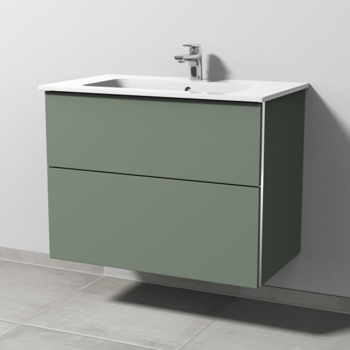 Sanipa 3way Waschtischunterbau für Keramik-Waschtisch ME by Starck 83 cm, 2 Auszüge mit Griffleisten