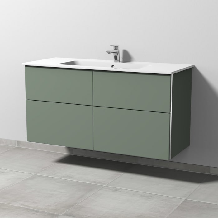 Sanipa 3way Waschtischunterbau für Keramik-Waschtisch ME by Starck 123 cm, 4 Auszüge mit Griffleisten