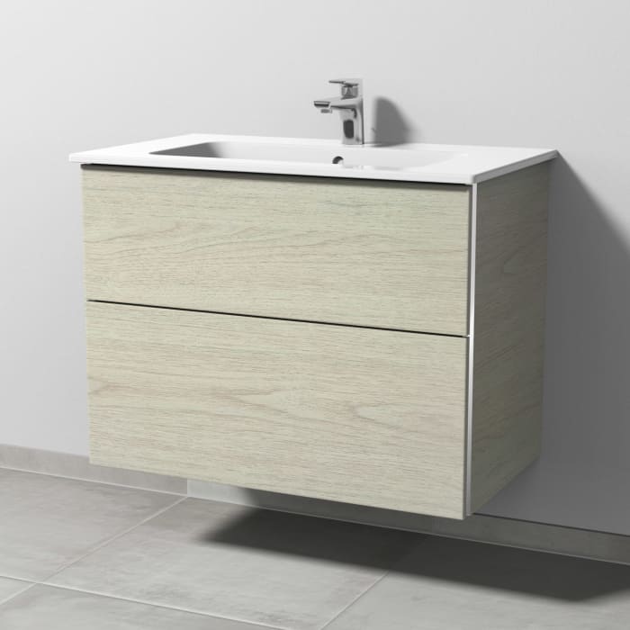 Sanipa 3way Waschtischunterbau für Keramik-Waschtisch ME by Starck 83 cm, 2 Auszüge mit Griffleisten