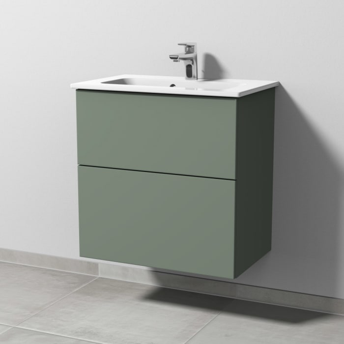 Sanipa 3way Waschtischunterbau für Keramik-Waschtisch ME by Starck 63 cm, 2 Auszüge mit Push to open, geringere Tiefe