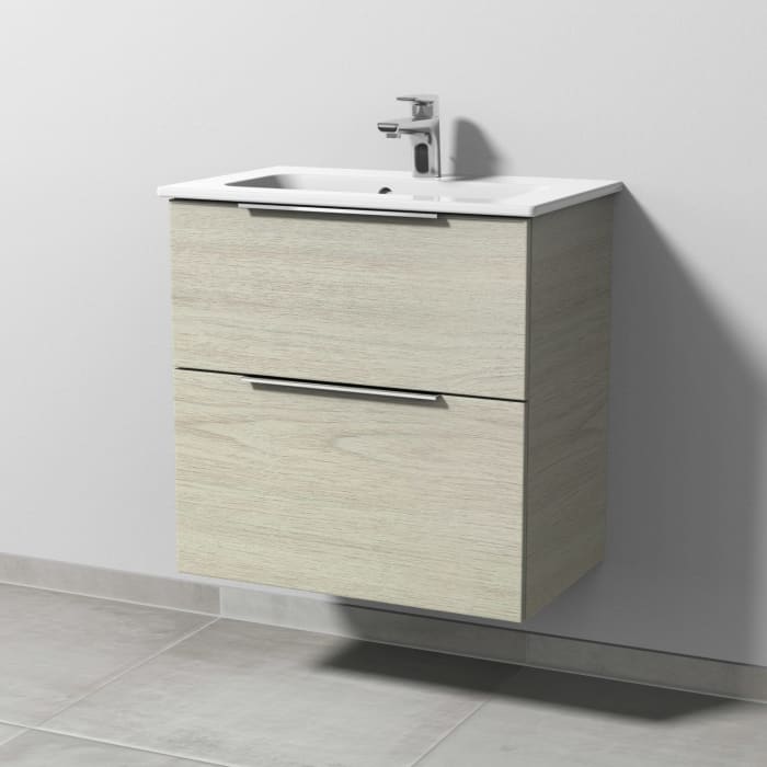 Sanipa 3way Waschtischunterbau für Keramik-Waschtisch ME by Starck 63 cm, 2 Auszüge mit Aufsatzgriff, geringere Tiefe