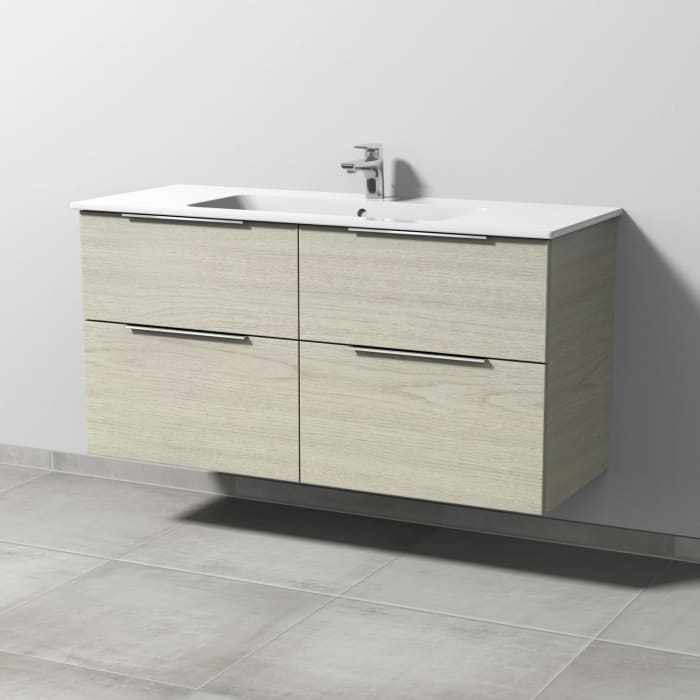 Sanipa 3way Waschtischunterbau für Keramik-Waschtisch ME by Starck 123 cm, 4 Auszüge mit Aufsatzgriff