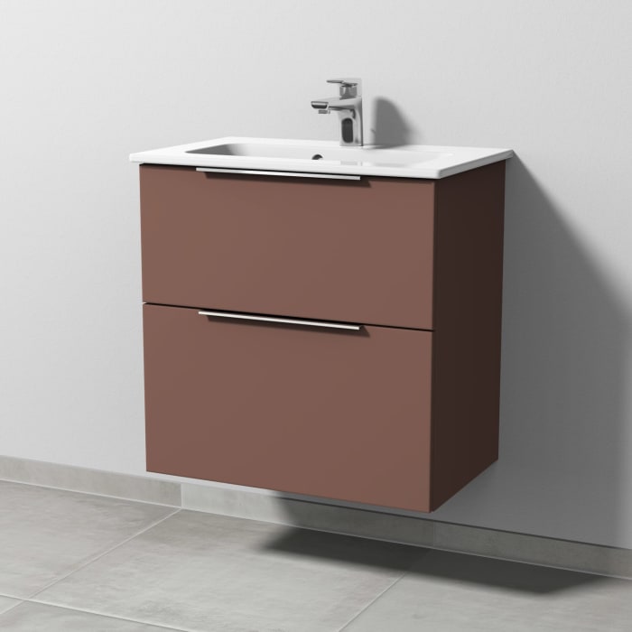 Sanipa 3way Waschtischunterbau für Keramik-Waschtisch ME by Starck 63 cm, 2 Auszüge mit Aufsatzgriff, geringere Tiefe