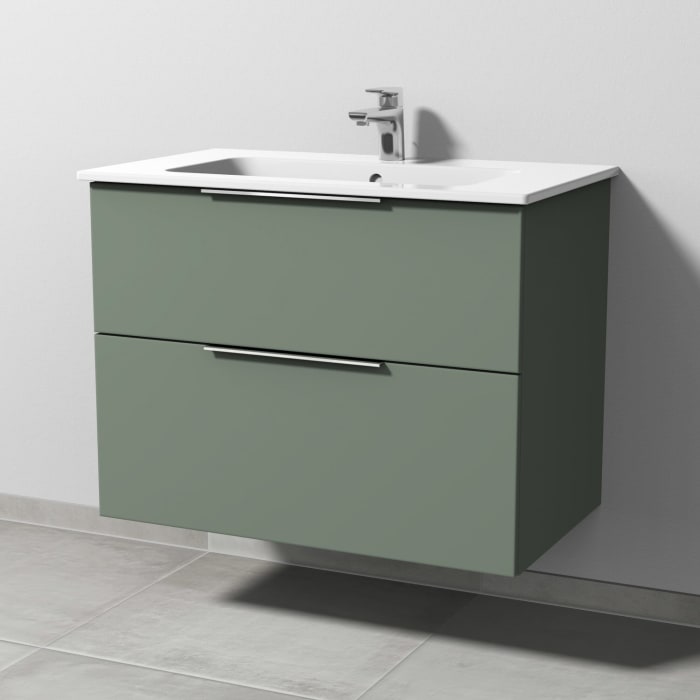 Sanipa 3way Waschtischunterbau für Keramik-Waschtisch ME by Starck 83 cm, 2 Auszüge mit Aufsatzgriff