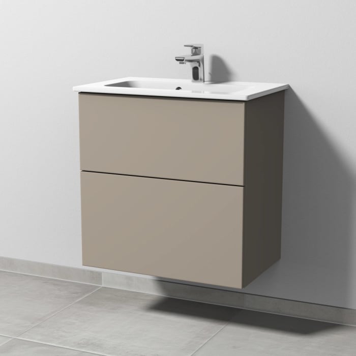 Sanipa 3way Waschtischunterbau für Keramik-Waschtisch ME by Starck 63 cm, 2 Auszüge mit Push to open, geringere Tiefe