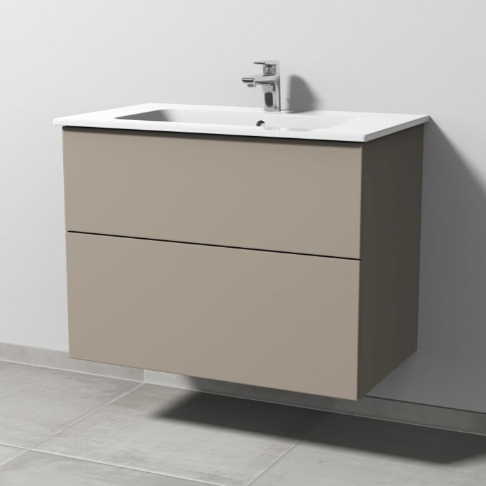 Sanipa 3way Waschtischunterbau für Keramik-Waschtisch ME by Starck 83 cm, 2 Auszüge mit Push to open