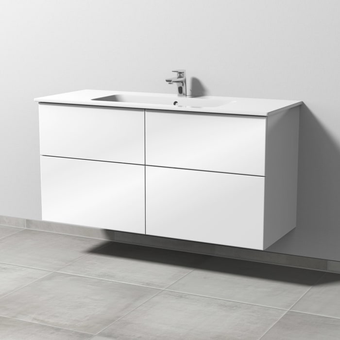 Sanipa 3way Waschtischunterbau für Keramik-Waschtisch ME by Starck 123 cm, 4 Auszüge mit Push to open