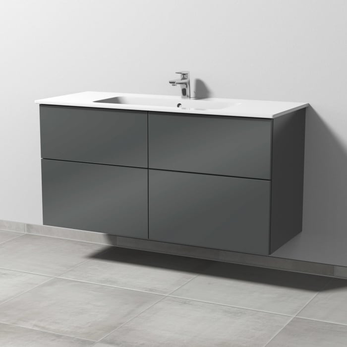 Sanipa 3way Waschtischunterbau für Keramik-Waschtisch ME by Starck 123 cm, 4 Auszüge mit Push to open