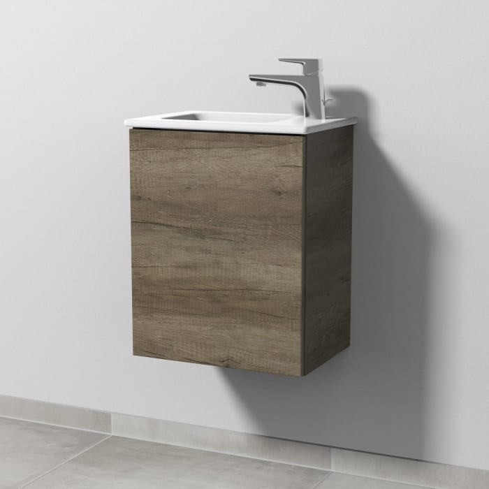 Sanipa 3way Waschtischunterbau für Keramik-Waschtisch ME by Starck 43 cm, 1 Tür, Anschlag links, mit Push to open