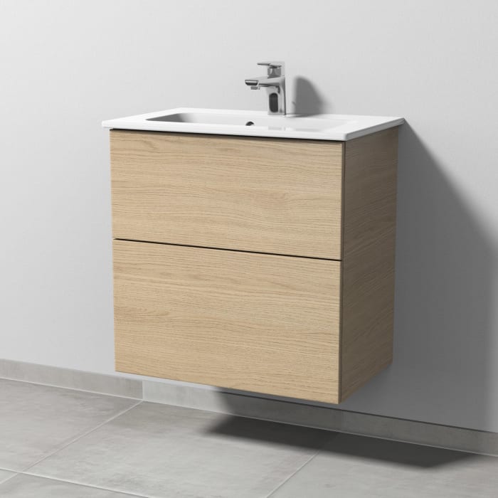 Sanipa 3way Waschtischunterbau für Keramik-Waschtisch ME by Starck 63 cm, 2 Auszüge mit Push to open, geringere Tiefe