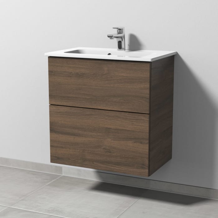 Sanipa 3way Waschtischunterbau für Keramik-Waschtisch ME by Starck 63 cm, 2 Auszüge mit Push to open, geringere Tiefe