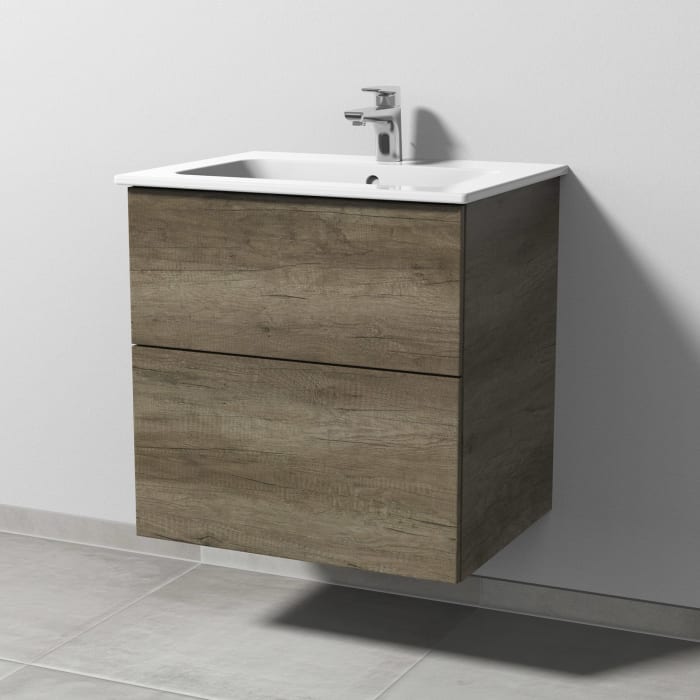 Sanipa 3way Waschtischunterbau für Keramik-Waschtisch ME by Starck 63 cm, 2 Auszüge mit Push to open