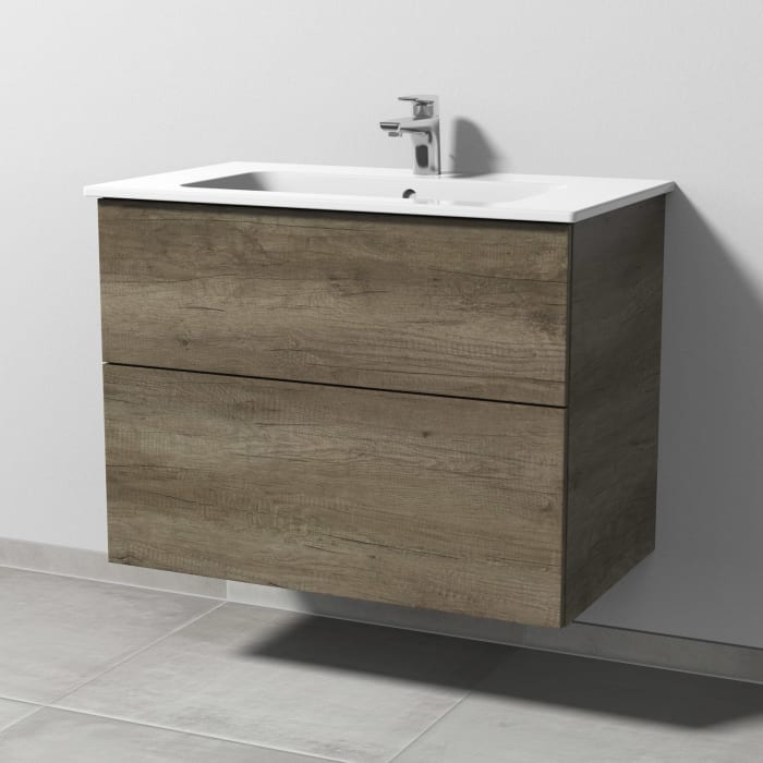 Sanipa 3way Waschtischunterbau für Keramik-Waschtisch ME by Starck 83 cm, 2 Auszüge mit Push to open