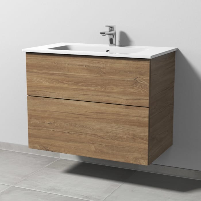 Sanipa 3way Waschtischunterbau für Keramik-Waschtisch ME by Starck 83 cm, 2 Auszüge mit Push to open