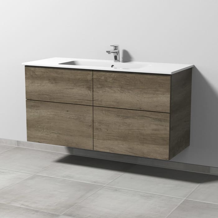 Sanipa 3way Waschtischunterbau für Keramik-Waschtisch ME by Starck 123 cm, 4 Auszüge mit Push to open