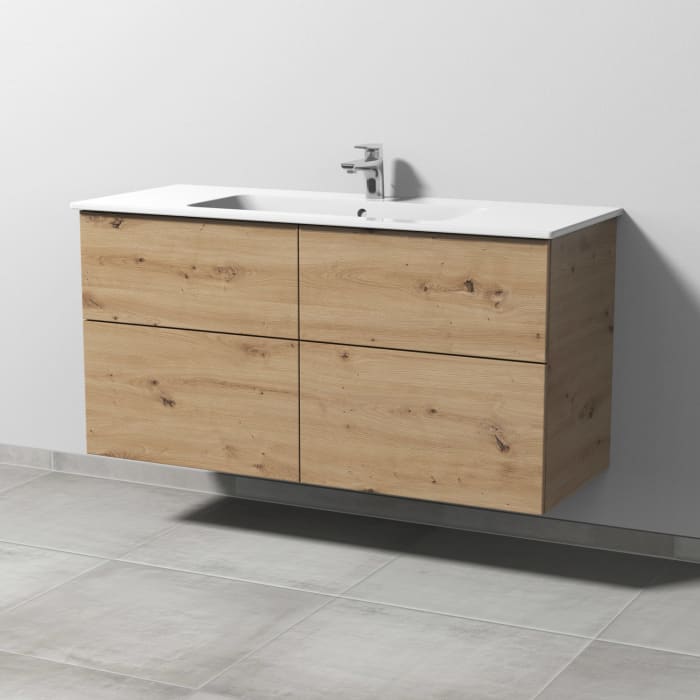 Sanipa 3way Waschtischunterbau für Keramik-Waschtisch ME by Starck 123 cm, 4 Auszüge mit Push to open