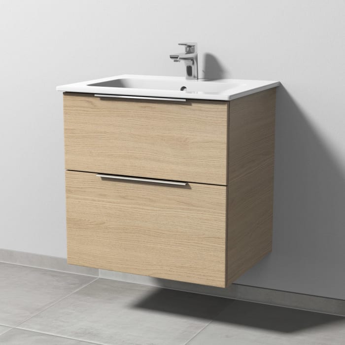 Sanipa 3way Waschtischunterbau für Keramik-Waschtisch ME by Starck 63 cm, 2 Auszüge mit Aufsatzgriff