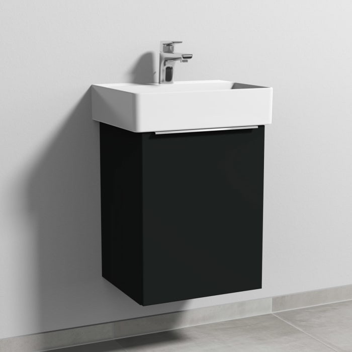 Sanipa 3way Waschtischunterbau für Keramik-Waschtisch Dura Square 45 cm, 1 Tür, Anschlag rechts, mit Aufsatzgriff