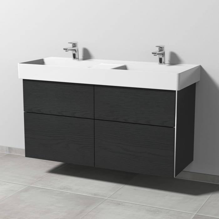 Sanipa 3way Waschtischunterbau für Keramik-Waschtisch Dura Square 120 cm, 4 Auszüge mit Griffleisten