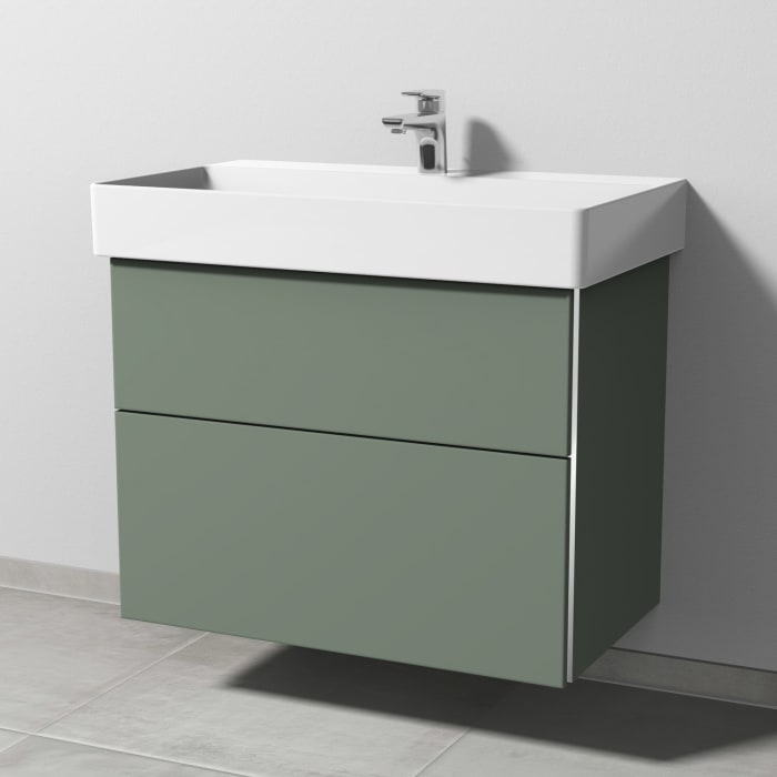 Sanipa 3way Waschtischunterbau für Keramik-Waschtisch Dura Square 80 cm, 2 Auszüge mit Griffleisten